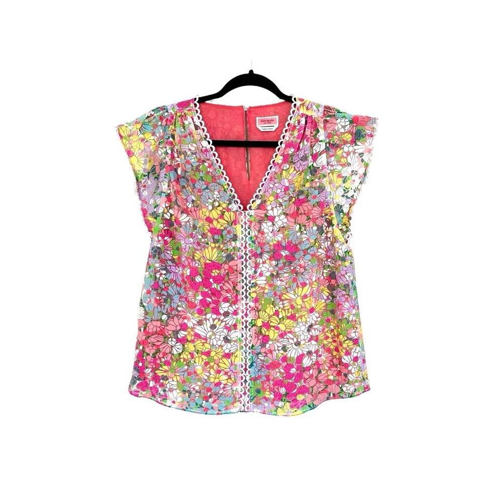 Kate Spade Floral Dots Burnout Top